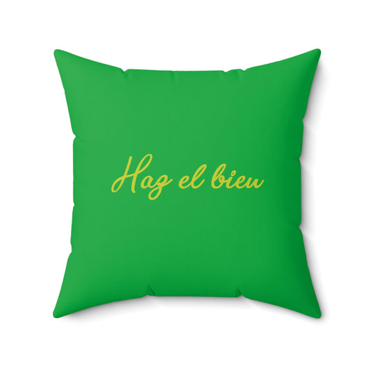 Faux Suede Square Pillow José Gregorio Hernández Pop 1 green