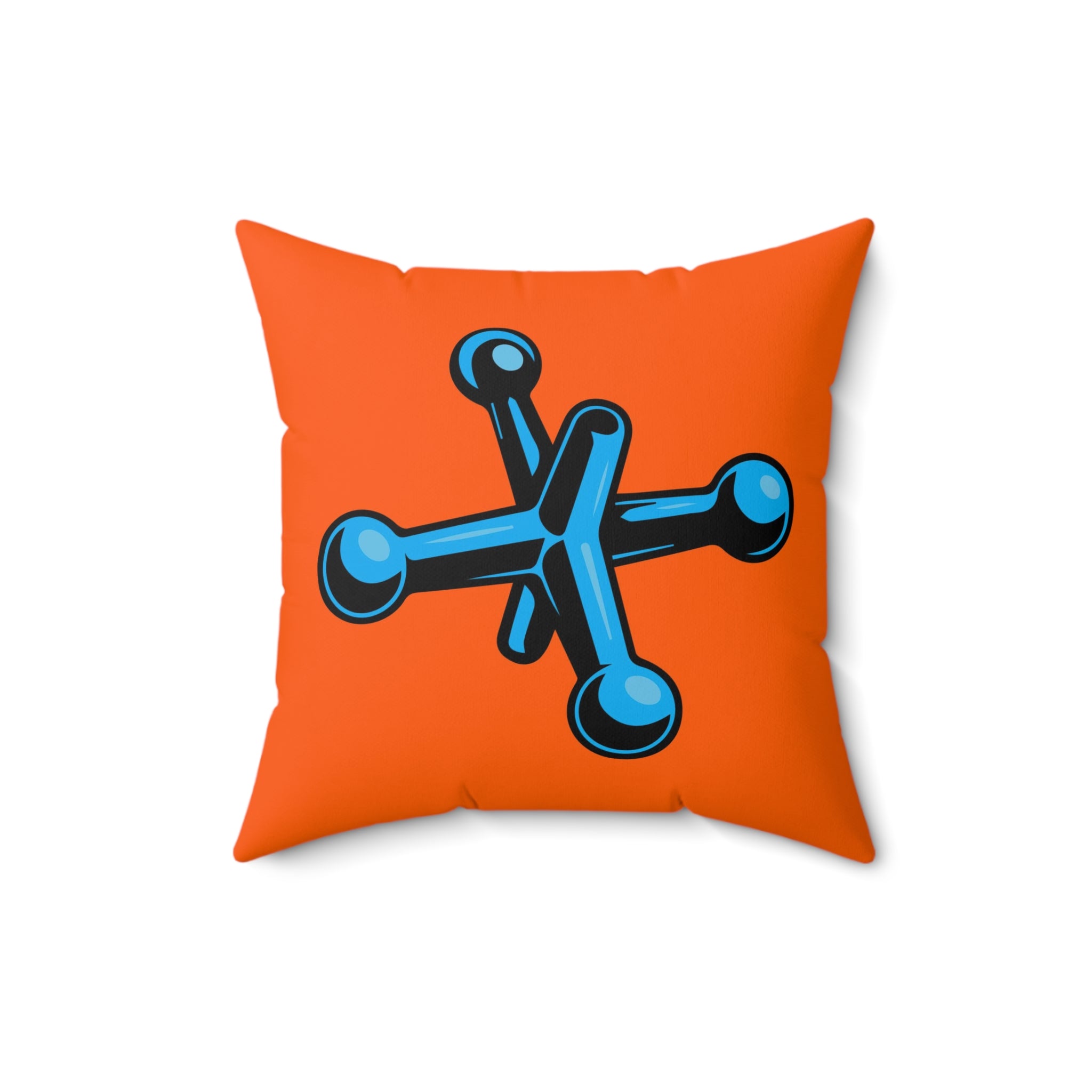 Faux Suede Square Pillow Jacks blue - orange