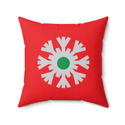 Copy of Faux Suede Square Pillow Christmas Snowflake flat