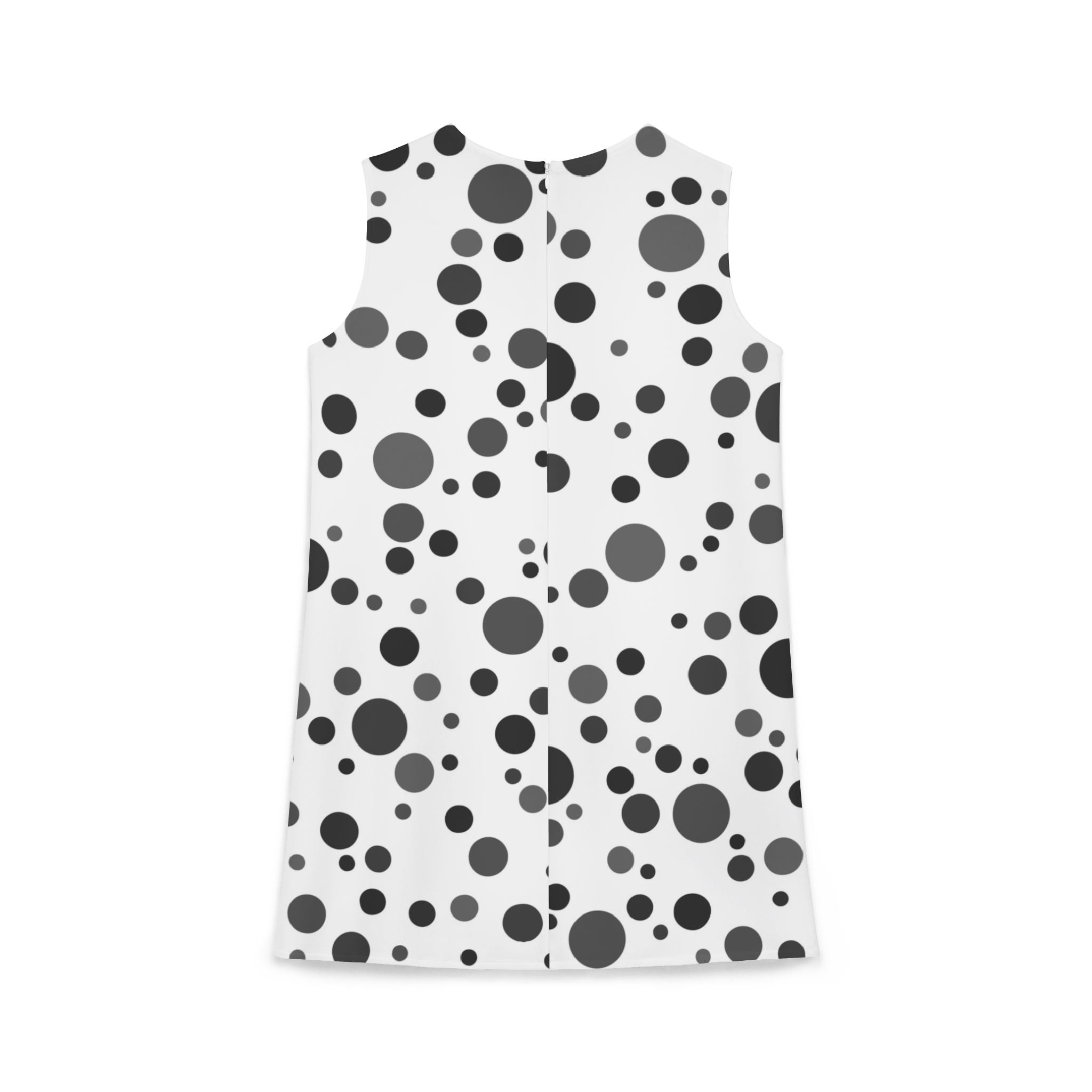 A-line Sleeveless Dress (AOP) Dots Smoke