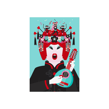 Giclée Fine Art Print  - Beijing Opera Art - The Mandolin Player