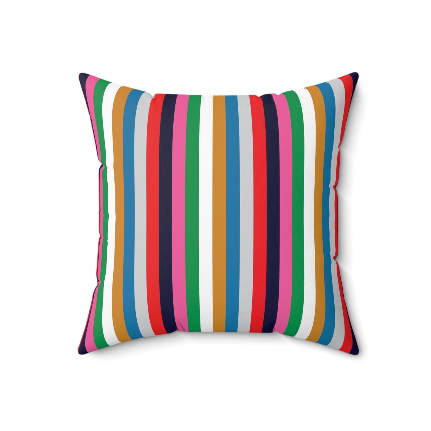 Faux Suede Square Pillow Christmas Stripes