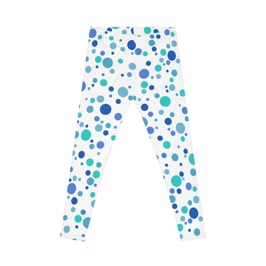 Women's Casual Leggings (AOP) Dots blue