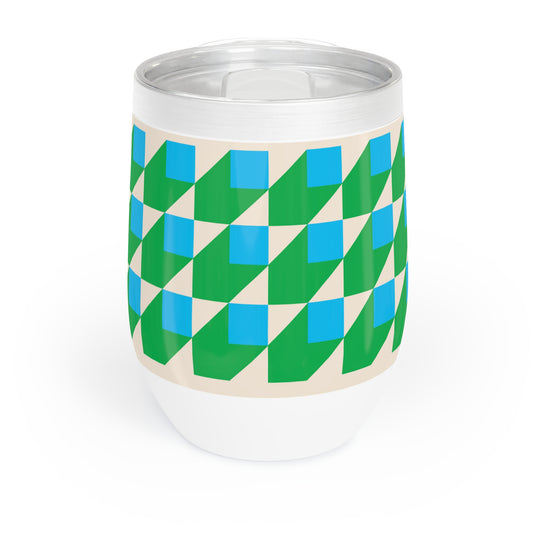 Chill Wine Tumbler Blue Cubes