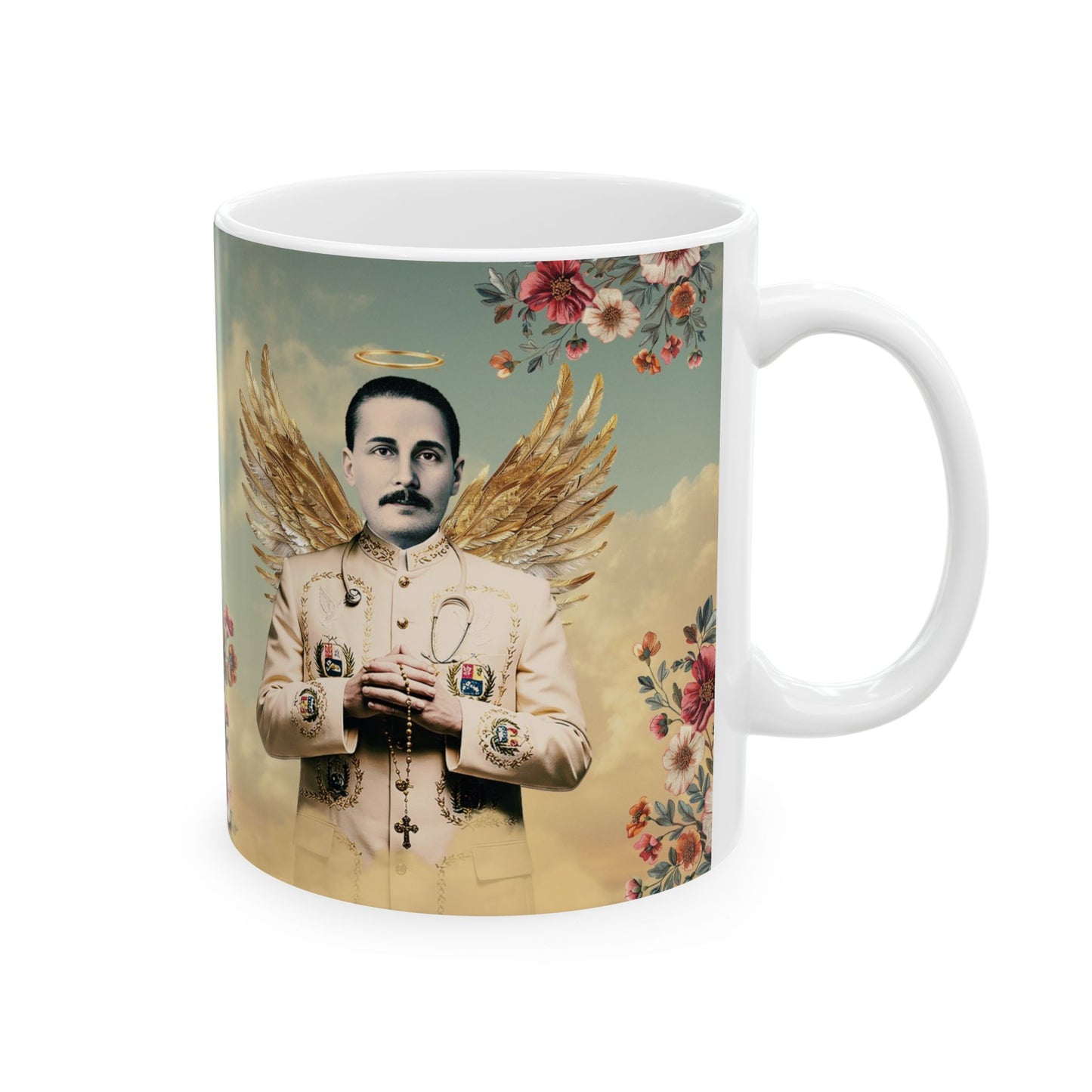 Ceramic Mug, (11oz, 15oz) San José Gregorio Hernández Vintage