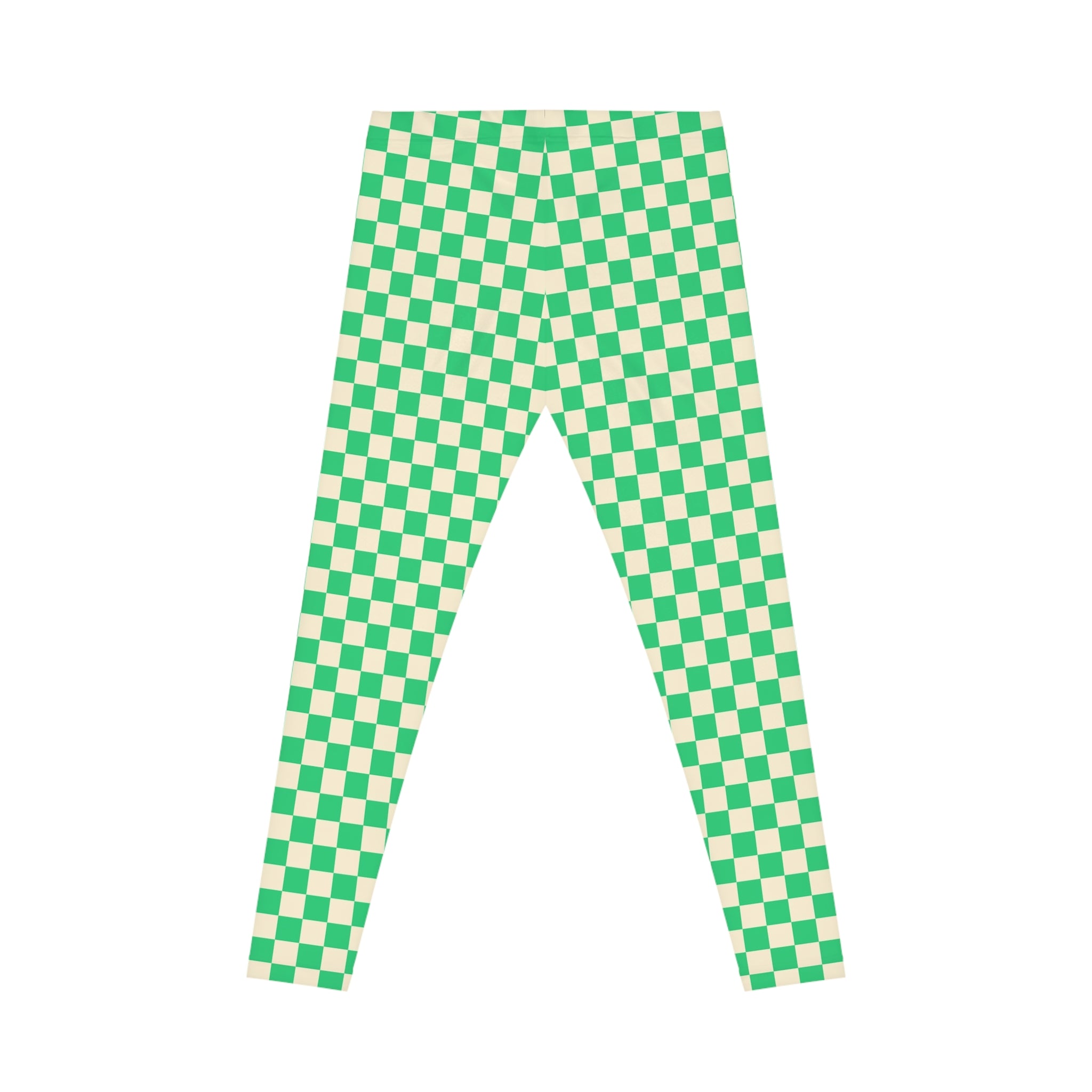 Women's Casual Leggings (AOP) Checkered green