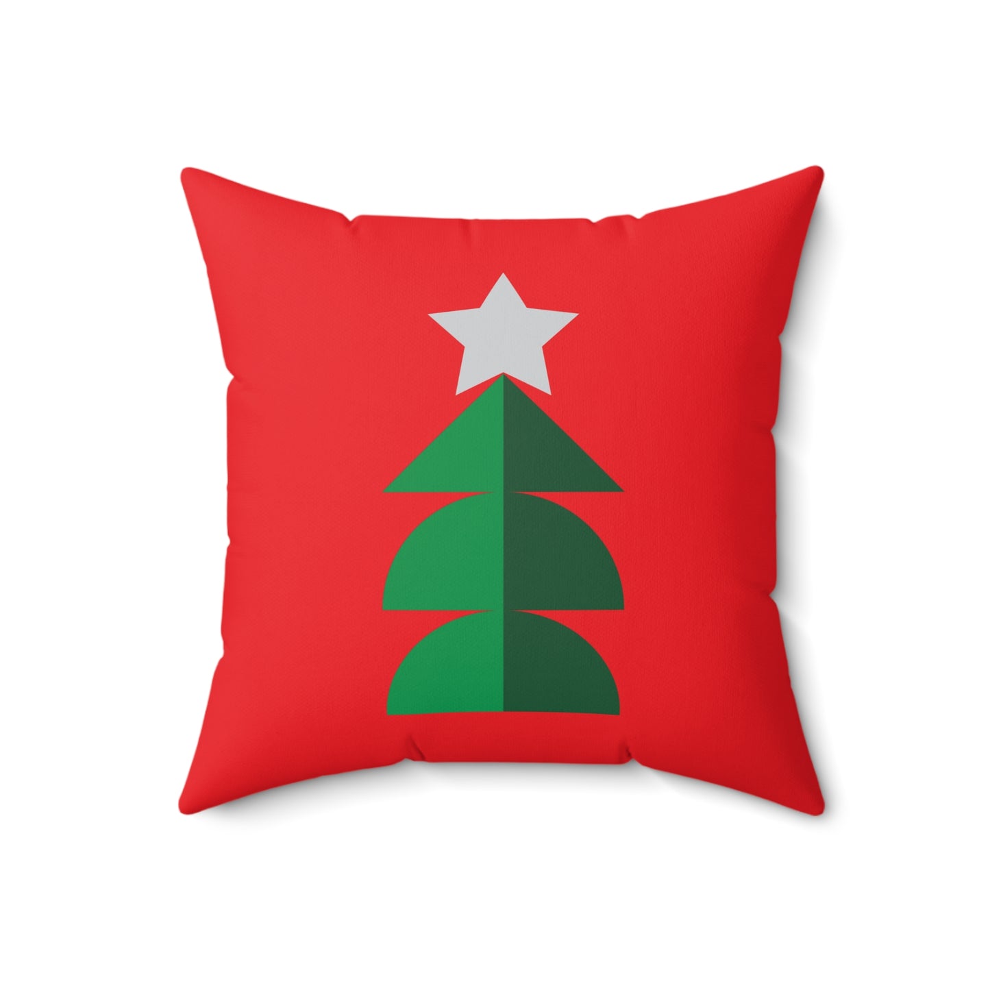 Faux Suede Square Pillow Christmas Pine Tree flat