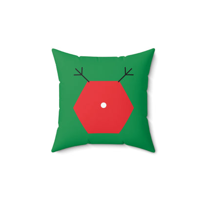 Faux Suede Square Pillow Christmas Reno flat