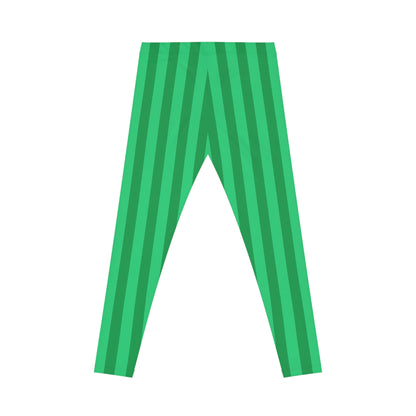 Women's Casual Leggings (AOP) Stripes green