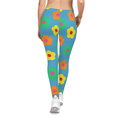 Damen Casual Leggings (AOP) Blumen Bunt