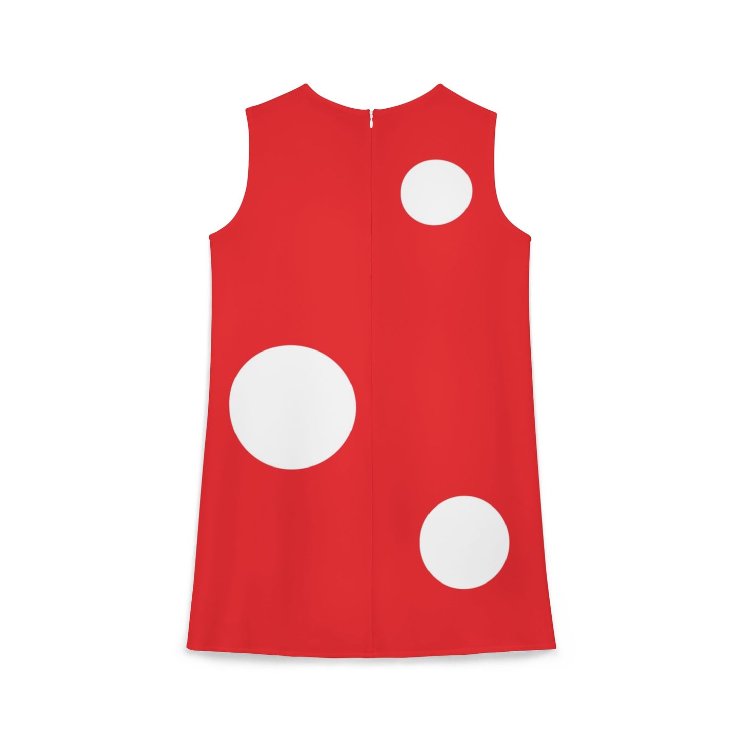 A-line Sleeveless Dress (AOP) Dots red