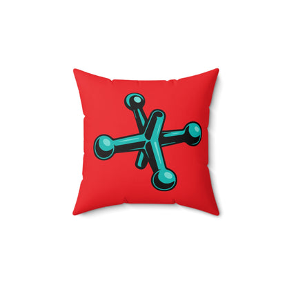 Faux Suede Square Pillow Jacks turquoise - red