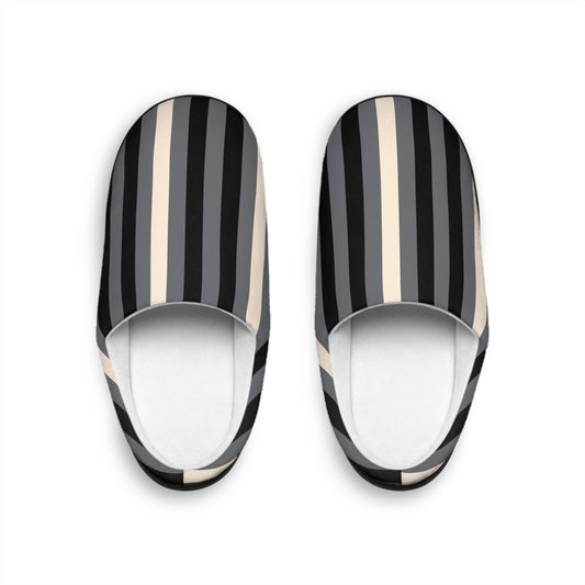 Men's Indoor Slippers - Grey Stripes