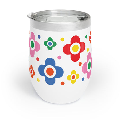 Chill Wine Tumbler Flowers