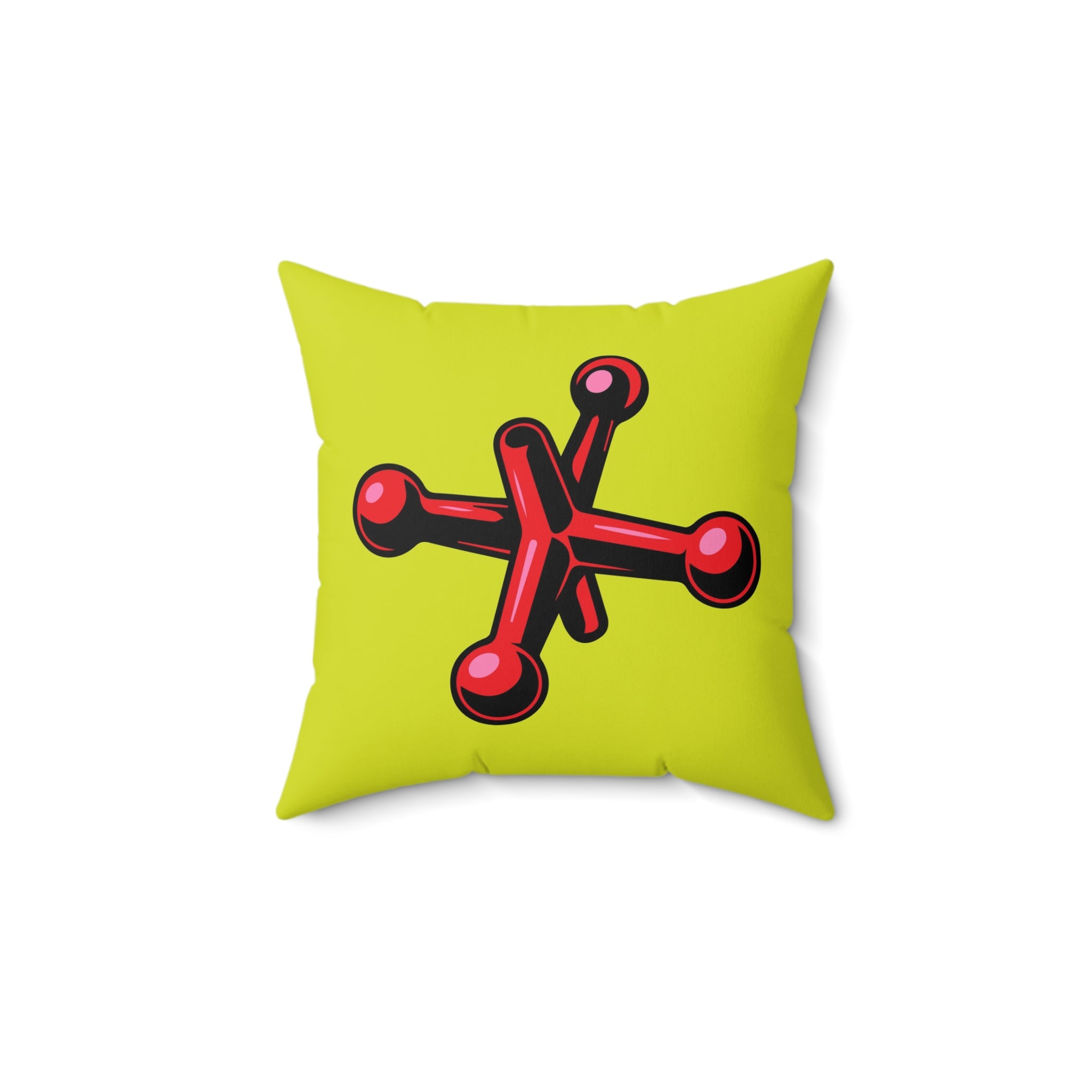 Faux Suede Square Pillow Jacks red - pistachio