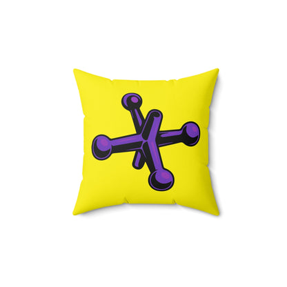 Faux Suede Square Pillow Jacks purple - yellow