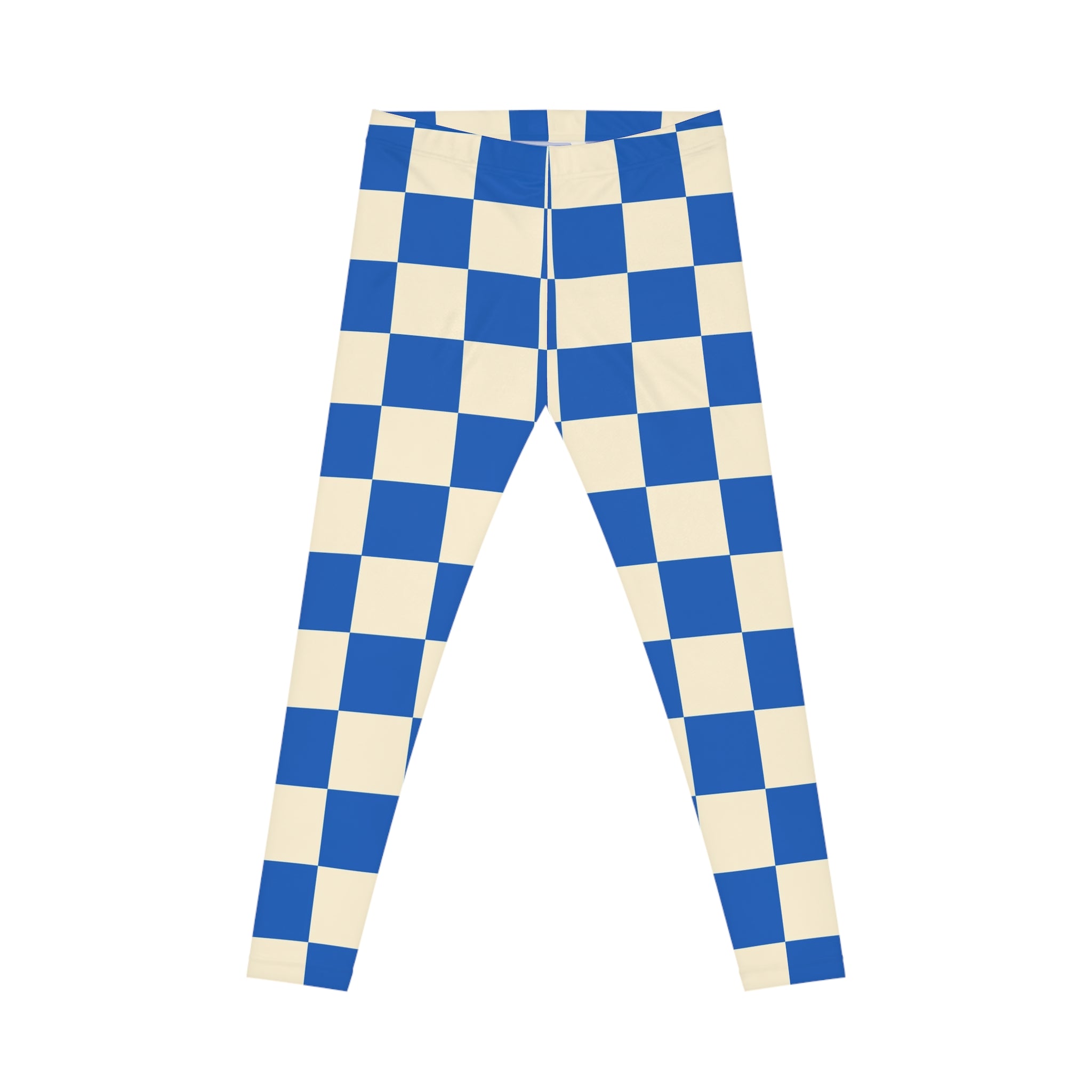 Women's Casual Leggings (AOP) Checkered blue