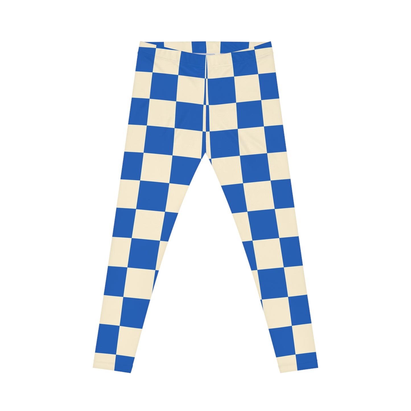 Women's Casual Leggings (AOP) Checkered blue