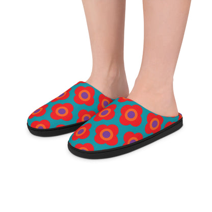 Women's Indoor Slippers - Flowers pattern