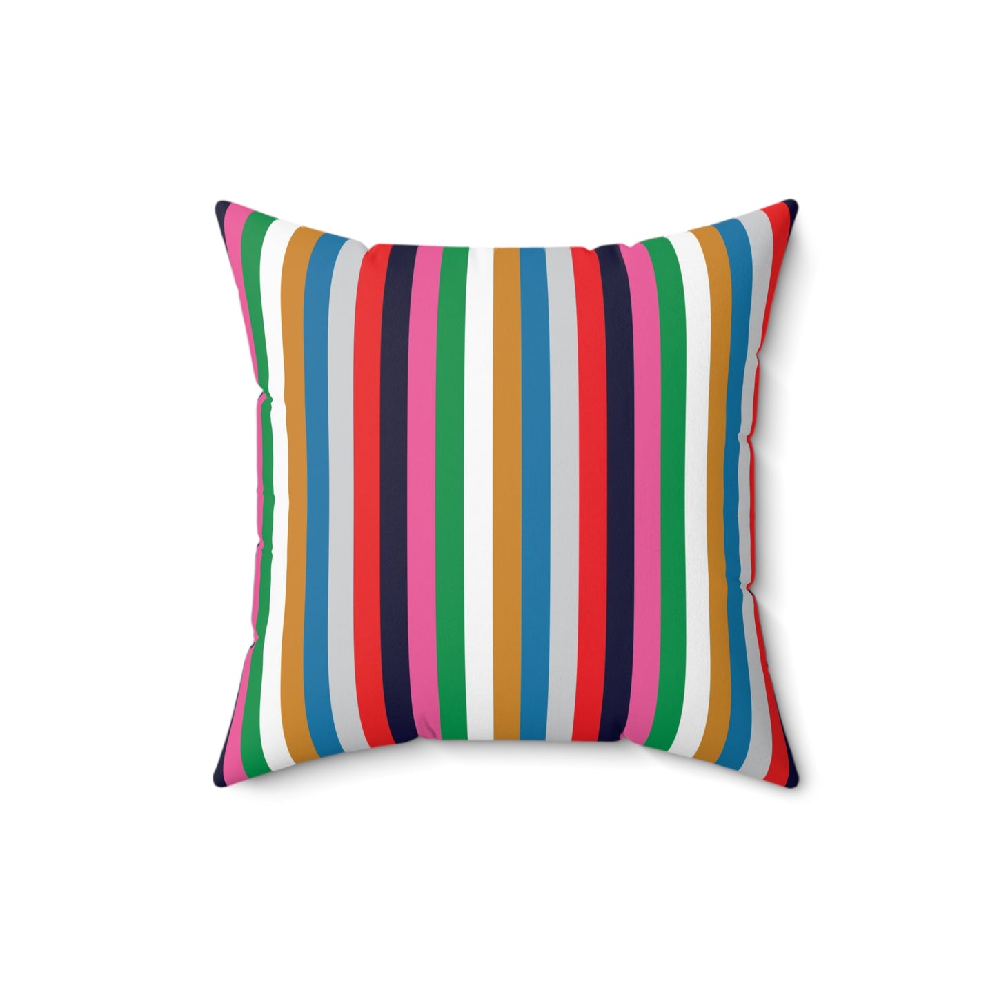 Faux Suede Square Pillow Christmas Stripes