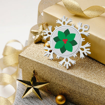 Christmas Aluminium Snowflake Decorations Green Flower