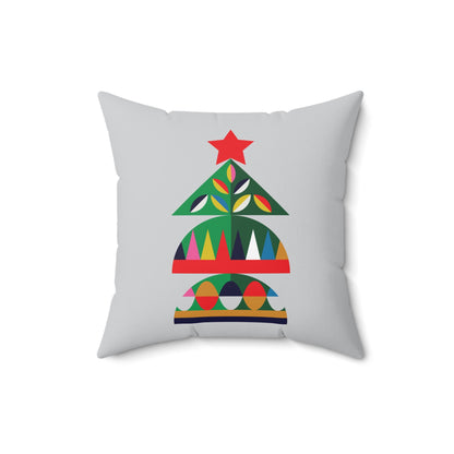 Faux Suede Square Pillow Christmas Pine Tree