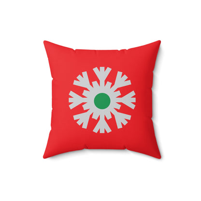 Copy of Faux Suede Square Pillow Christmas Snowflake flat