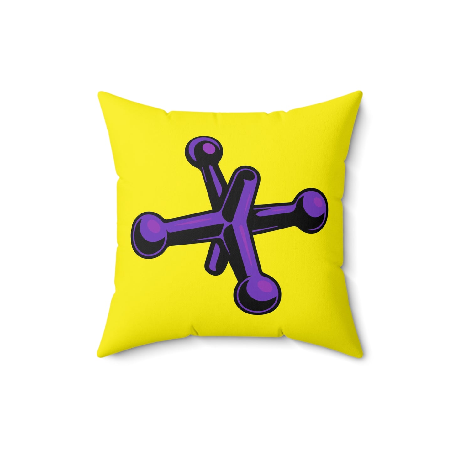 Faux Suede Square Pillow Jacks purple - yellow