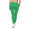 Women's Casual Leggings (AOP) Stripes green