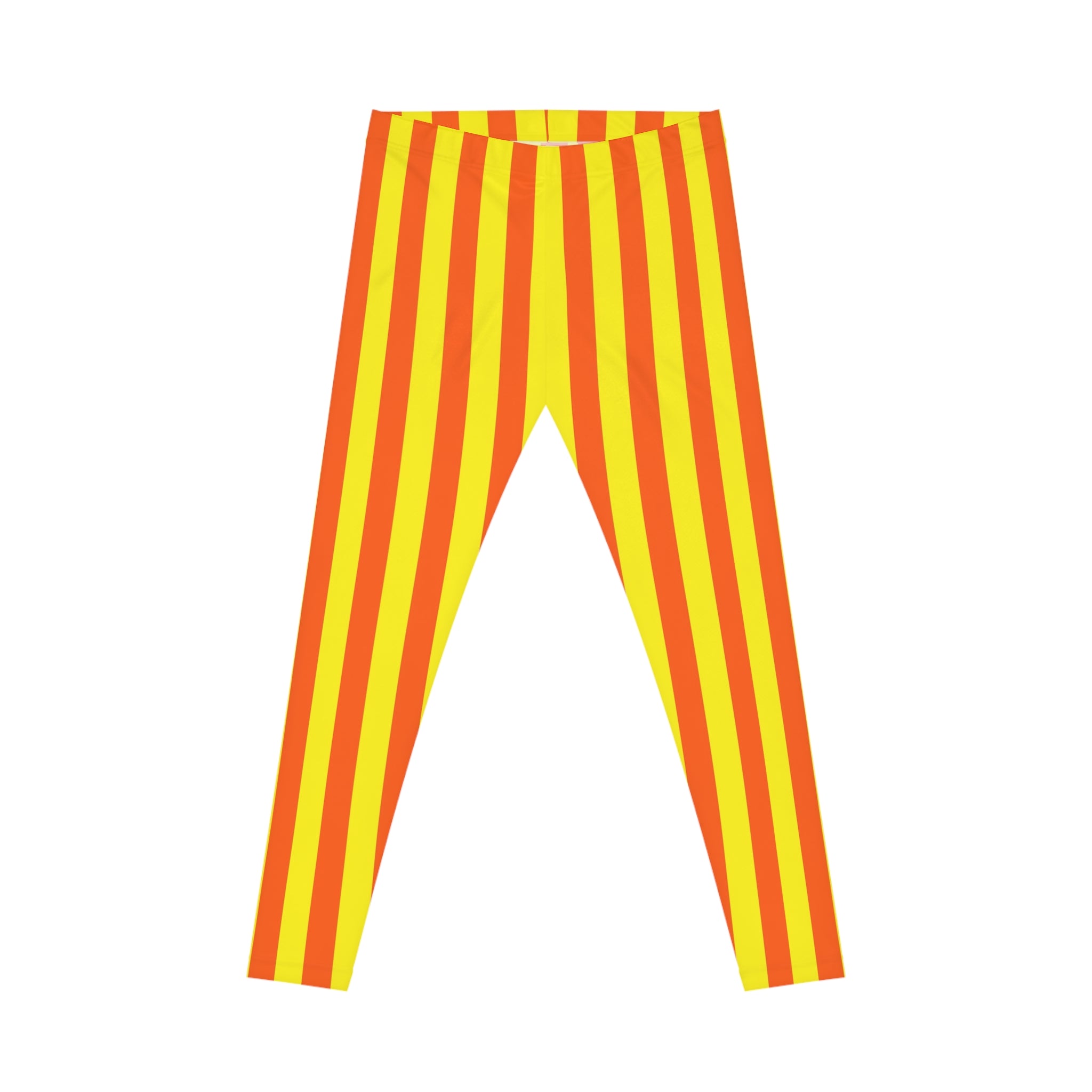 Women's Casual Leggings (AOP) Stripes yellow orange