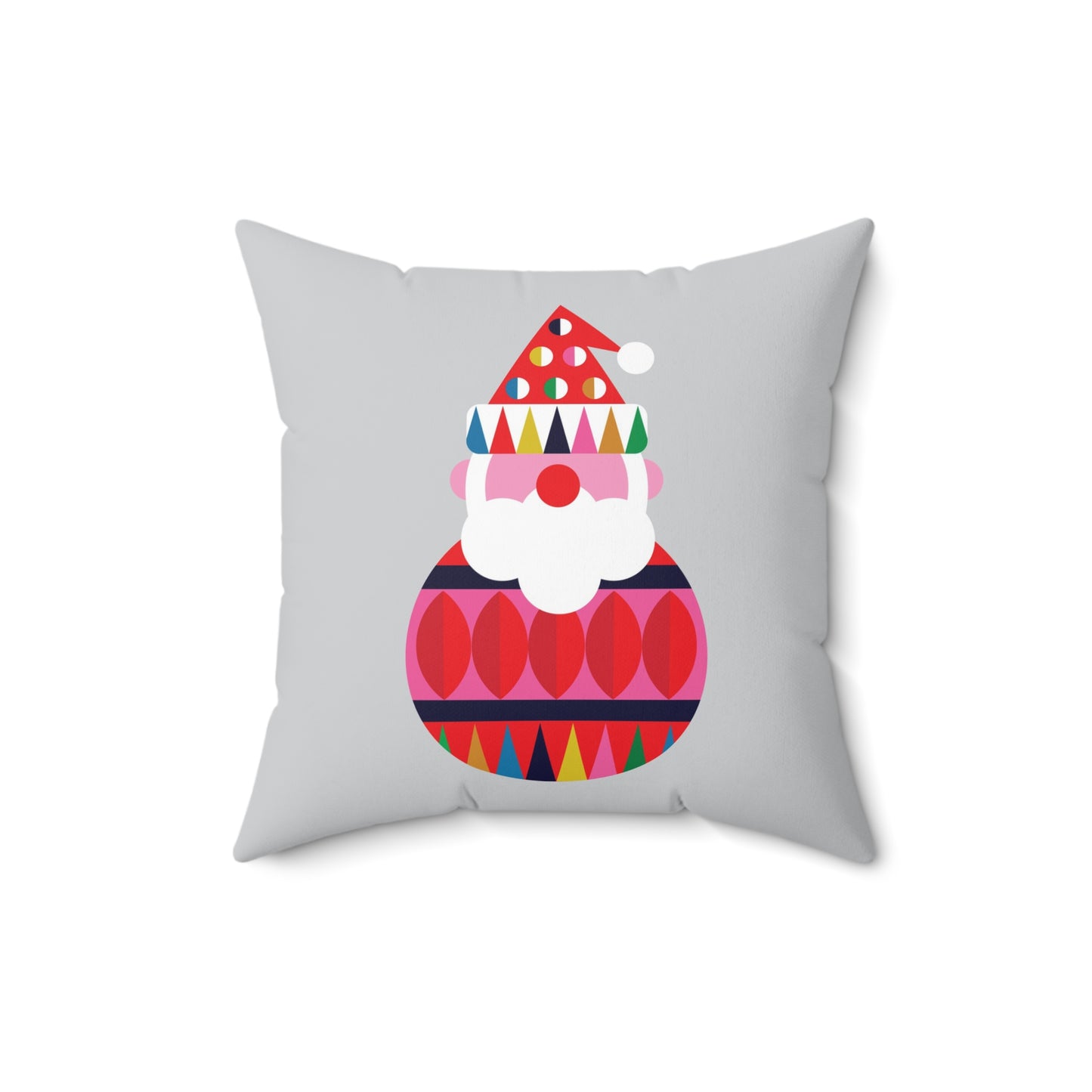 Faux Suede Square Pillow Christmas Santa