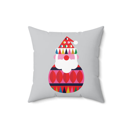 Faux Suede Square Pillow Christmas Santa