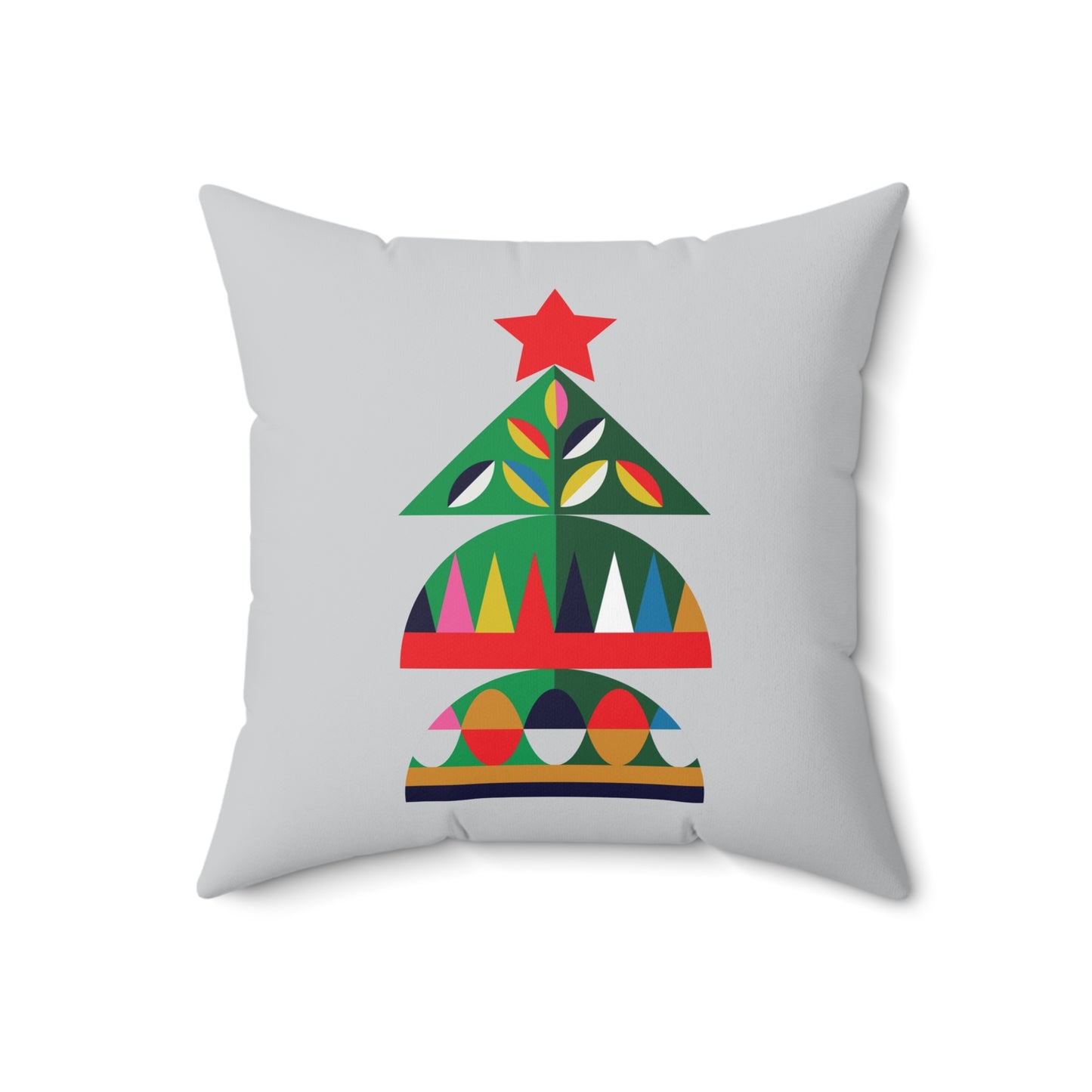 Faux Suede Square Pillow Christmas Pine Tree