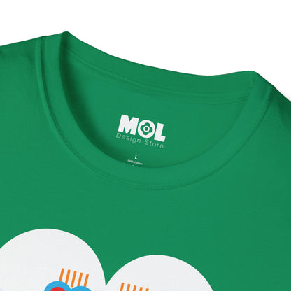 Unisex Softstyle T-Shirt „Frieden &amp; Liebe für die Welt“