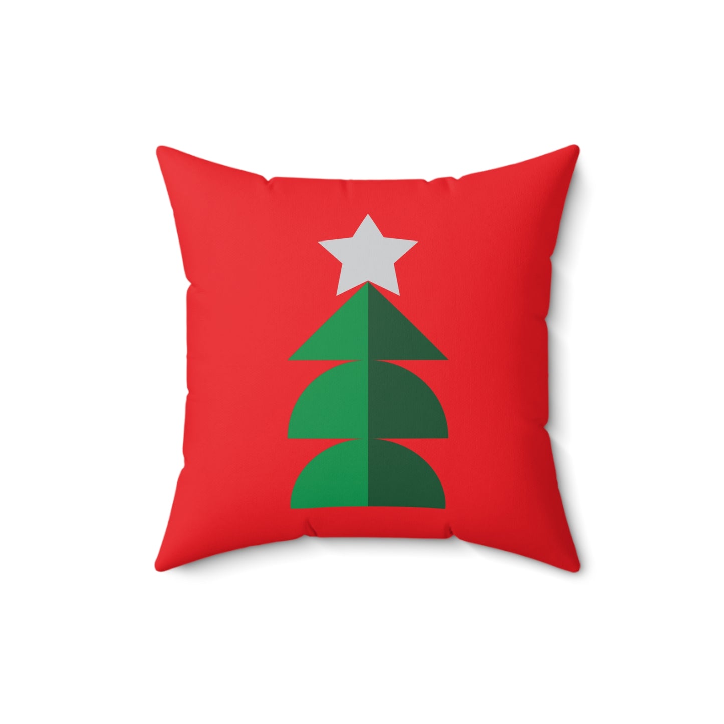 Faux Suede Square Pillow Christmas Pine Tree flat