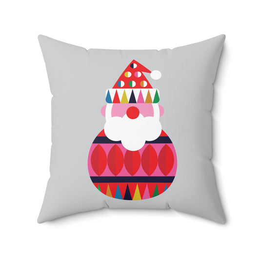 Faux Suede Square Pillow Christmas Santa