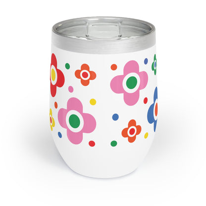 Chill Wine Tumbler Flowers