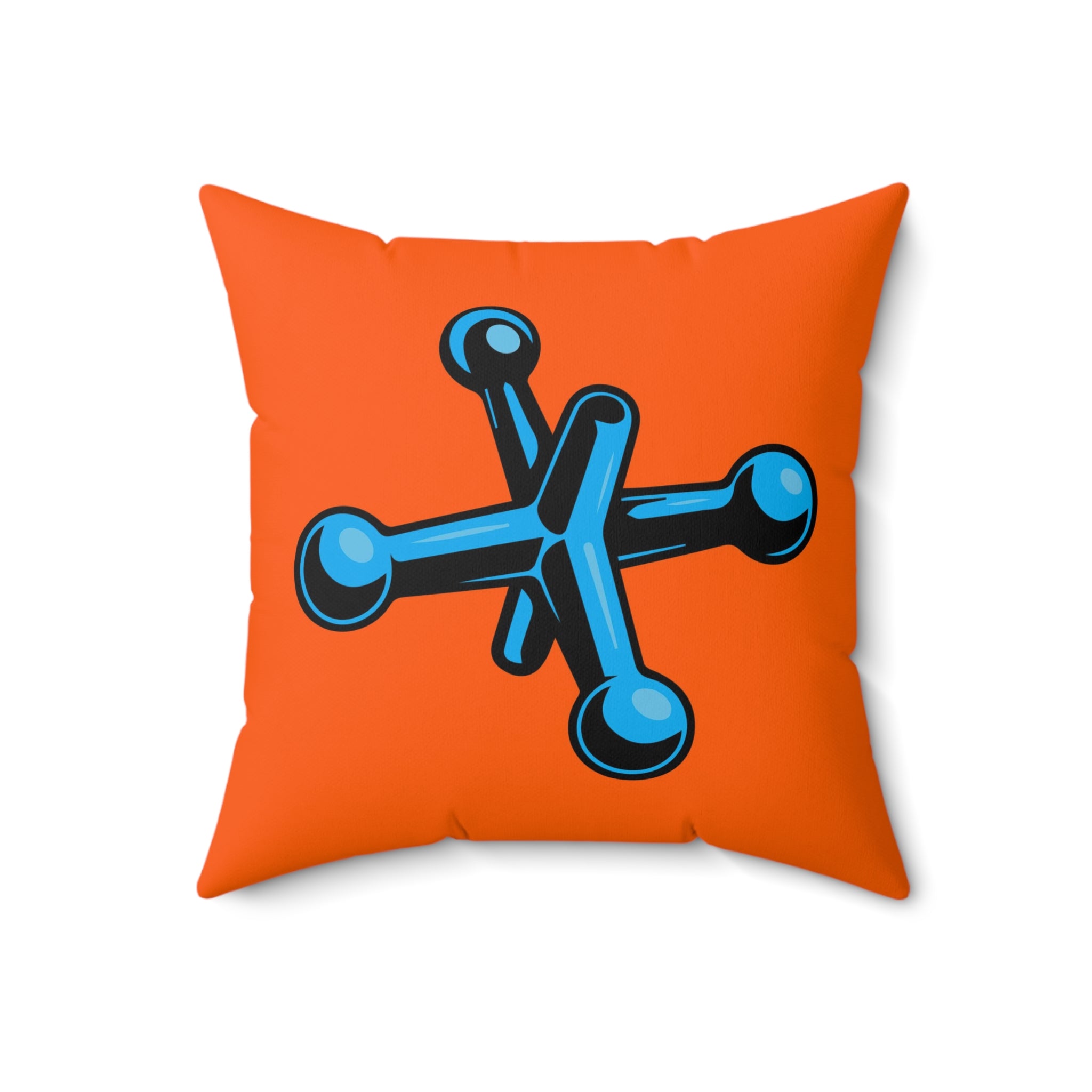 Faux Suede Square Pillow Jacks blue - orange