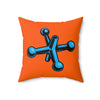 Faux Suede Square Pillow Jacks blue - orange