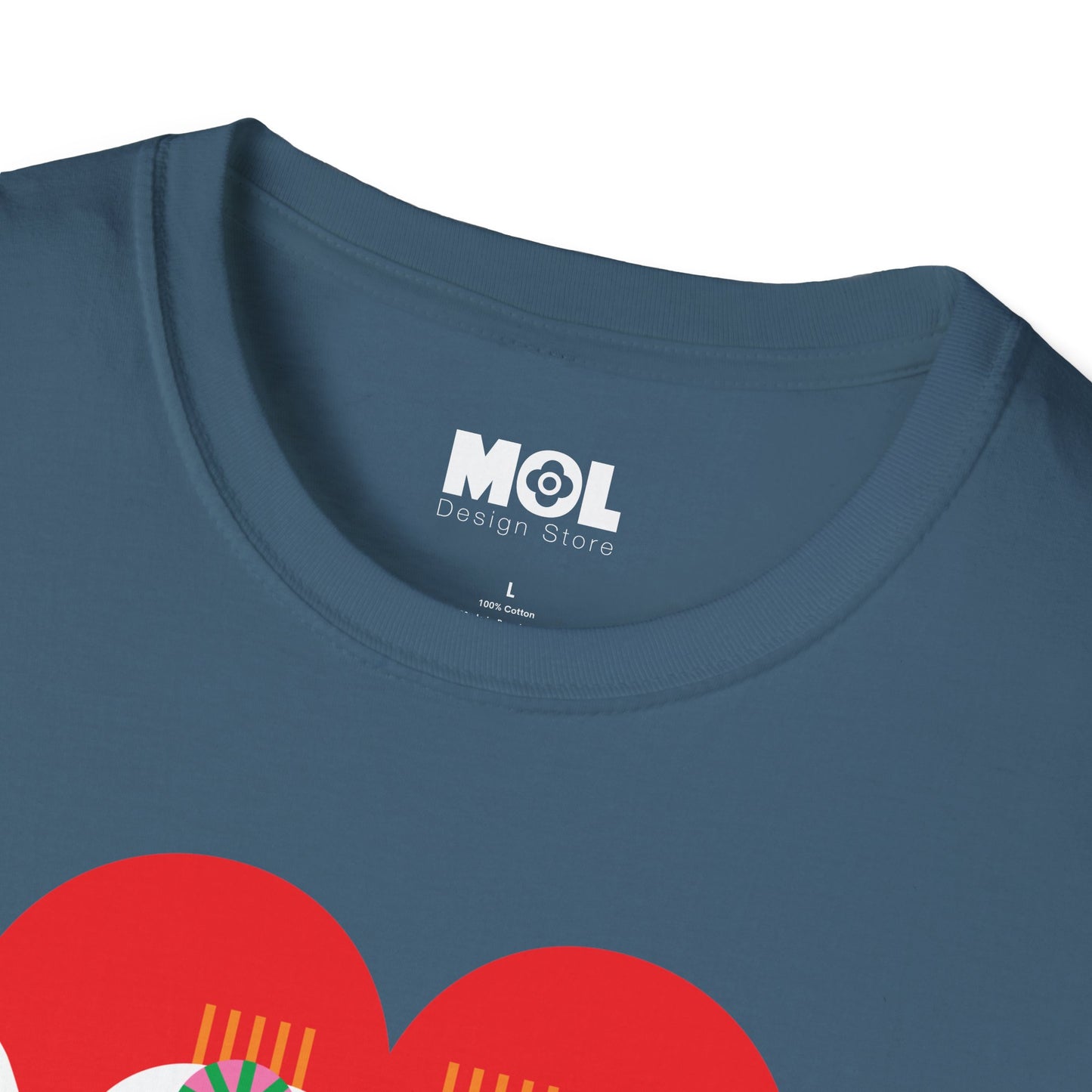 Frieden &amp; Liebe Herzliches Unisex Softstyle T-Shirt 