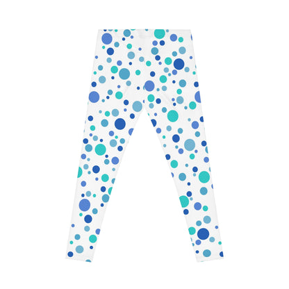 Women's Casual Leggings (AOP) Dots blue