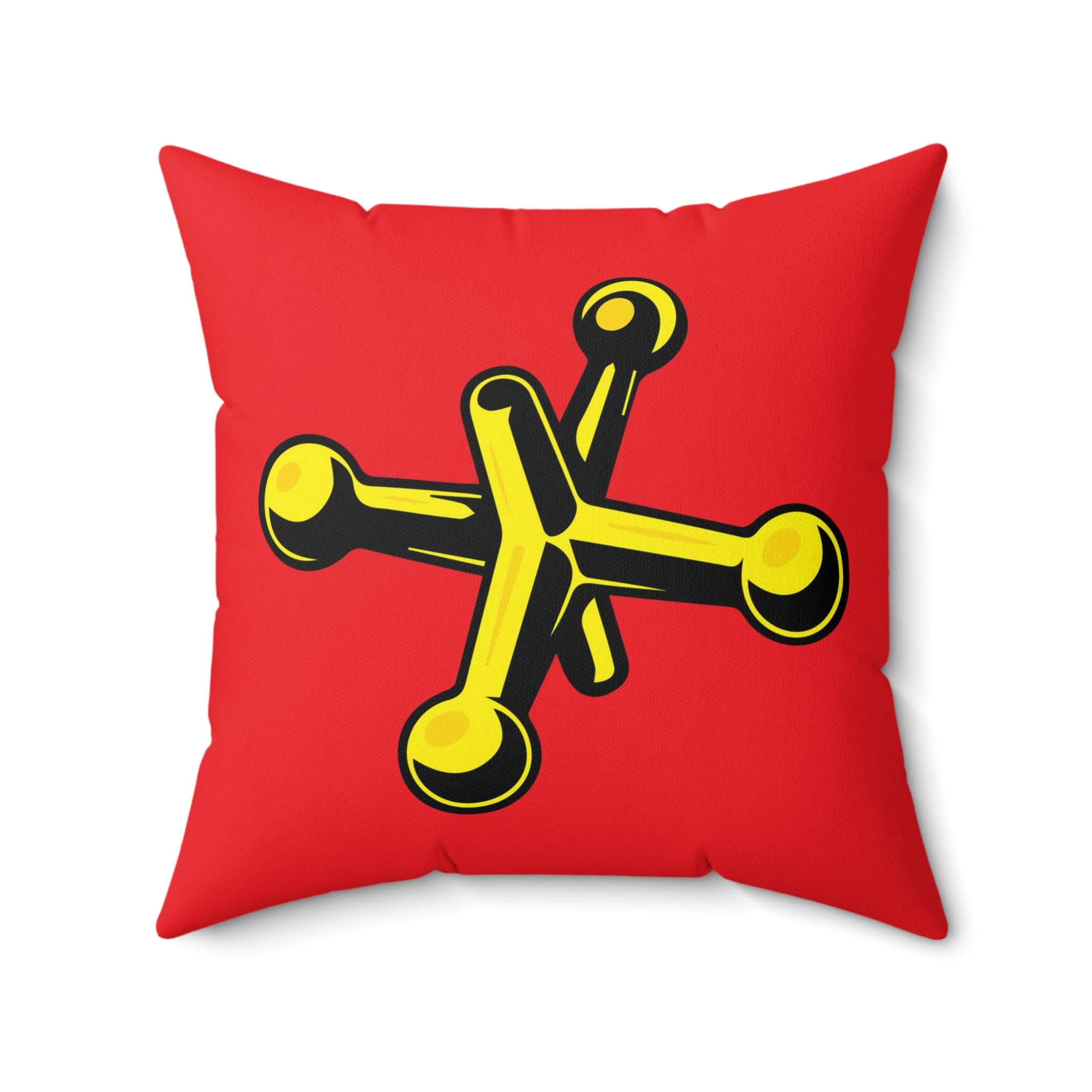 Faux Suede Square Pillow Jacks yellow - red