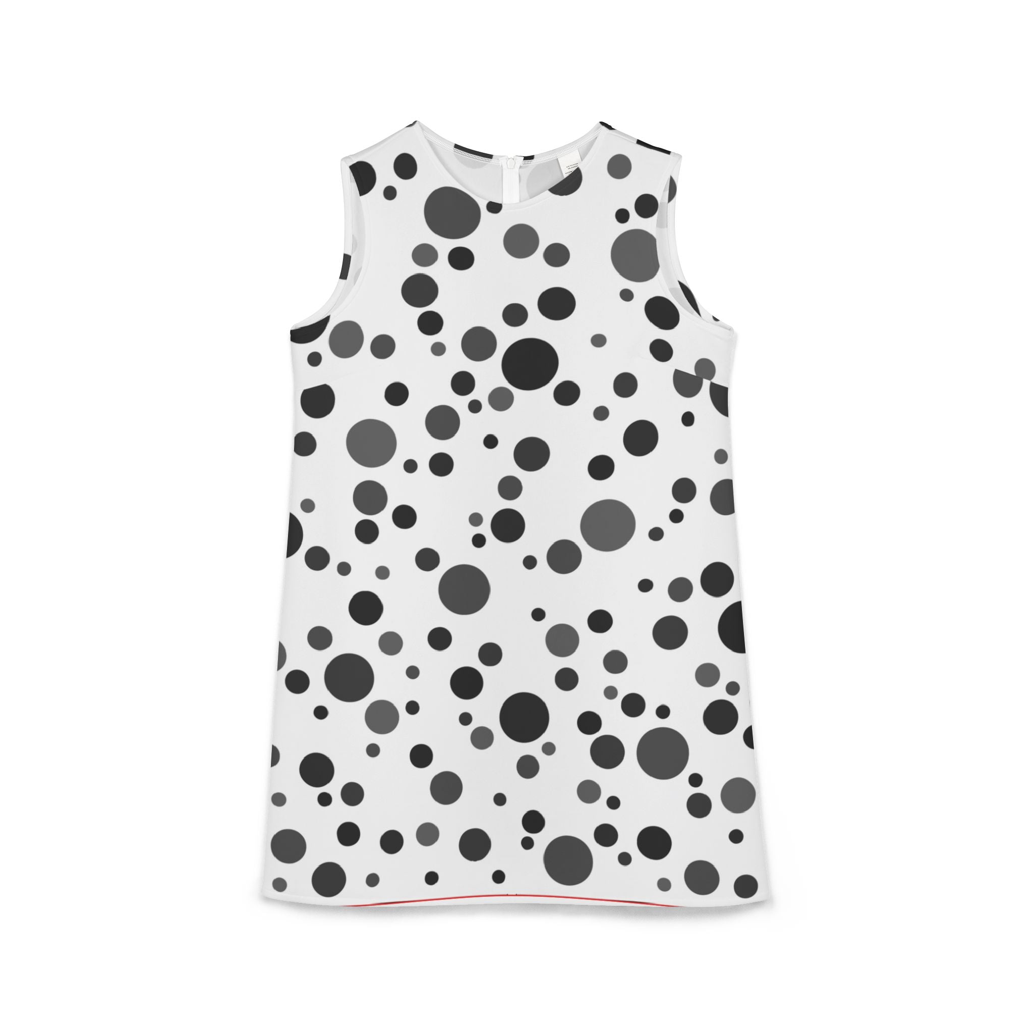 A-line Sleeveless Dress (AOP) Dots Smoke