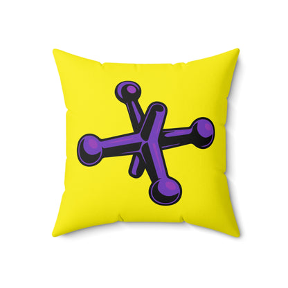 Faux Suede Square Pillow Jacks purple - yellow