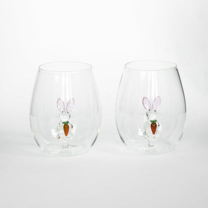 3D Easter Bunny Stemless Glasses
