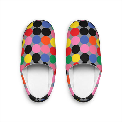 Women's Indoor Slippers - Collorful Dots