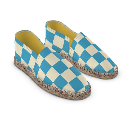 Espadrilles Checked blue and off white