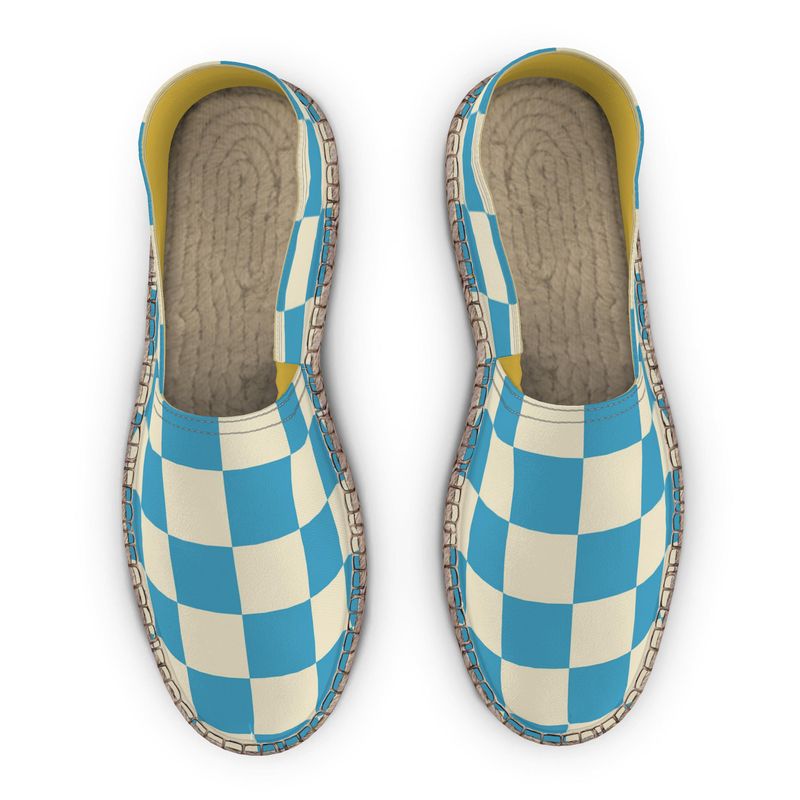 Espadrilles Checked blue and off white