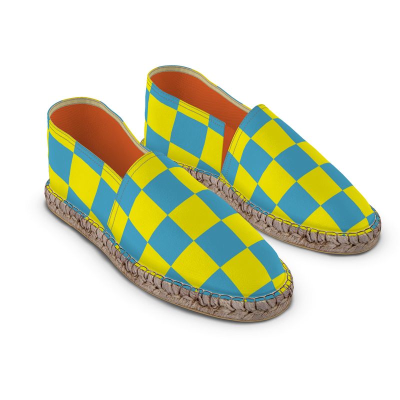 Espadrilles Checkererd blue and yellow