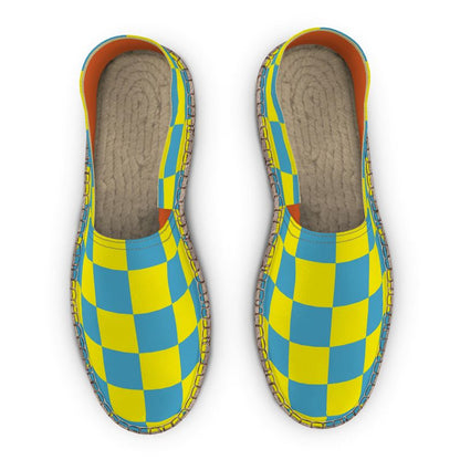 Espadrilles Kariert blau und gelb